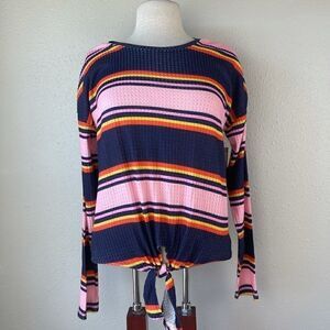 NWT Urbanology Stripped Long Sleeve with Front Tie